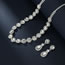 Fashion 2# Geometric Rhinestone Drop Flower Earrings Necklace Bracelet Set
