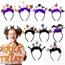 Fashion Ghost Eye Purple Hair Headband Felt Bat Pumpkin Spider Skull Ghost Headband
