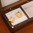 Fashion Gold Stainless Steel Glossy Square Male Earrings