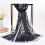 Fashion Black Chiffon Printed Thin Silk Scarf