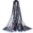 Fashion Black Chiffon Printed Thin Silk Scarf