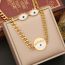 Fashion 1# Necklace Titanium Steel Diamond Eye Medal Necklace