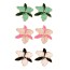 Fashion White Alloy Drip Color Matching Flower Stud Earrings