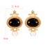 Fashion Black Alloy Diamond Geometric Pearl Stud Earrings