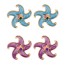 Fashion Pink Alloy Drip Starfish Stud Earrings