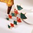 Fashion Color Alloy Diamond Ginkgo Leaf Pearl Earrings