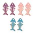 Fashion Pink Alloy Drip Oil Fishbone Pearl Stud Earrings