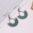 Fashion Ancient Tin Green Alloy Geometric Scalloped Earrings