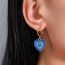 Fashion Blue Alloy Drip Oil Heart Hoop Earrings