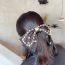 Fashion Black Satin Rhinestone Bow Hair Clip