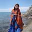 Fashion Acacia Exquisite Camel Cotton Printed Knit Shawl
