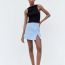Fashion White Blended Slit Shorts