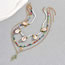 Fashion Color Colorful Rice Bead Beaded Heart Snake Shell Layered Necklace