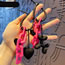 Fashion Black Rose Chain Pendant - Balloon Dog Type Acrylic Chain Balloon Dog Keychain