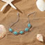 Fashion Silver Alloy Turquoise Flower Anklet