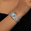 Fashion Silver Geometric Round Turquoise Carved Bracelet