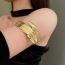 Fashion 3#bracelet-gold Alloy Leaf Cuff Bracelet
