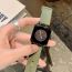 Fashion Green Belt Stainless Steel Square Dial Watch (with Battery)