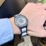 Fashion Silver Titanium Steel Diamond Round Dial Watch (with Battery)