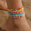 Fashion Color Colorful Rice Bead Beaded Flower Anklet Set