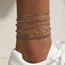 Fashion Silver Alloy Diamond Claw Chain Anklet Set