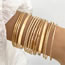 Fashion Gold Long Geometric Twist Round Bracelet Set