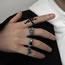 Fashion Silver Alloy Diamond Rose Serpentine Ring Set For Men