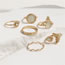 Fashion Gold Alloy Geometric Mermaid Drop Ring Set