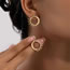 Fashion Gold Alloy Geometric Sun And Moon Stud Earrings
