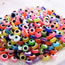 Fashion 8mm 500pcs_pink Geometric Oblate Eye Beads Loose Beads