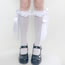 Fashion White - Middle Tube (knee-length) Satin And Lace High Socks