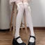 Fashion Milky White-medium Tube (knee-length) Satin And Lace High Socks