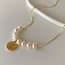 Fashion Gold Metal Hollow Lucky Pearl Beaded Necklace