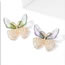 Fashion Purple Alloy Diamond Butterfly Brooch