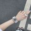 Fashion White Plastic Square Dial Watch (with Battery)