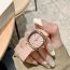 Fashion Coffee Belt Pu Square Dial Watch (with Battery)