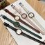 Fashion Green Belt Pu Square Dial Watch (with Battery)