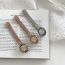 Fashion Rose Gold White Face Pu Square Dial Watch (with Battery)