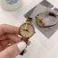 Fashion Coffee Belt Pu Round Dial Watch (with Battery)