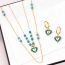 Fashion Three Piece Suit Titanium Steel Geometric Beads Drip Oil Heart Double Layer Necklace Bracelet Earring Set