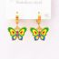Fashion Necklace + Earrings Titanium Oil Drip Butterfly Earrings Necklace Set