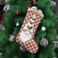 Fashion 2# Christmas Plaid Fabric Plush Stocking Pendant