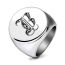 Fashion O Stainless Steel Glossy Laser 26 Alphabet Round Men's Ring