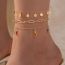 Fashion Gold Alloy Geometric Disc Chain Drop Shape Anklet Set