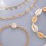 Fashion Gold Alloy Drip Shell Chain Anklet Set