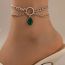 Fashion Silver Alloy-set Pear-shaped Diamond Chain Anklet