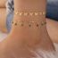 Fashion Gold Alloy Drip Oil Bead Butterfly Anklet Set