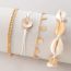 Fashion Gold Alloy Drip Oil Flower Shell Bracelet Set