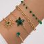 Fashion Gold Alloy Diamond Flower Sun Bracelet Set