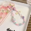 Fashion Color Geometric Round Beads Glass Beads Beaded Bowknot Mobile Phone Chain